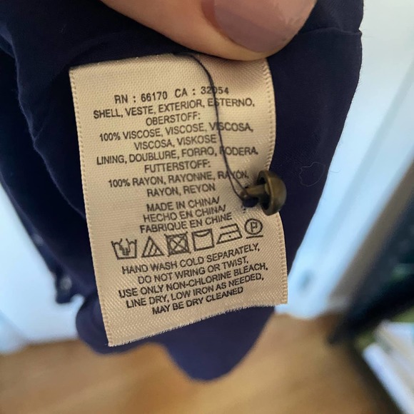 Anthropologie Maeve Polka Dot Wrap Dress Midi High-Low Puff Sleeve Navy Blue 8 - Picture 3 of 10